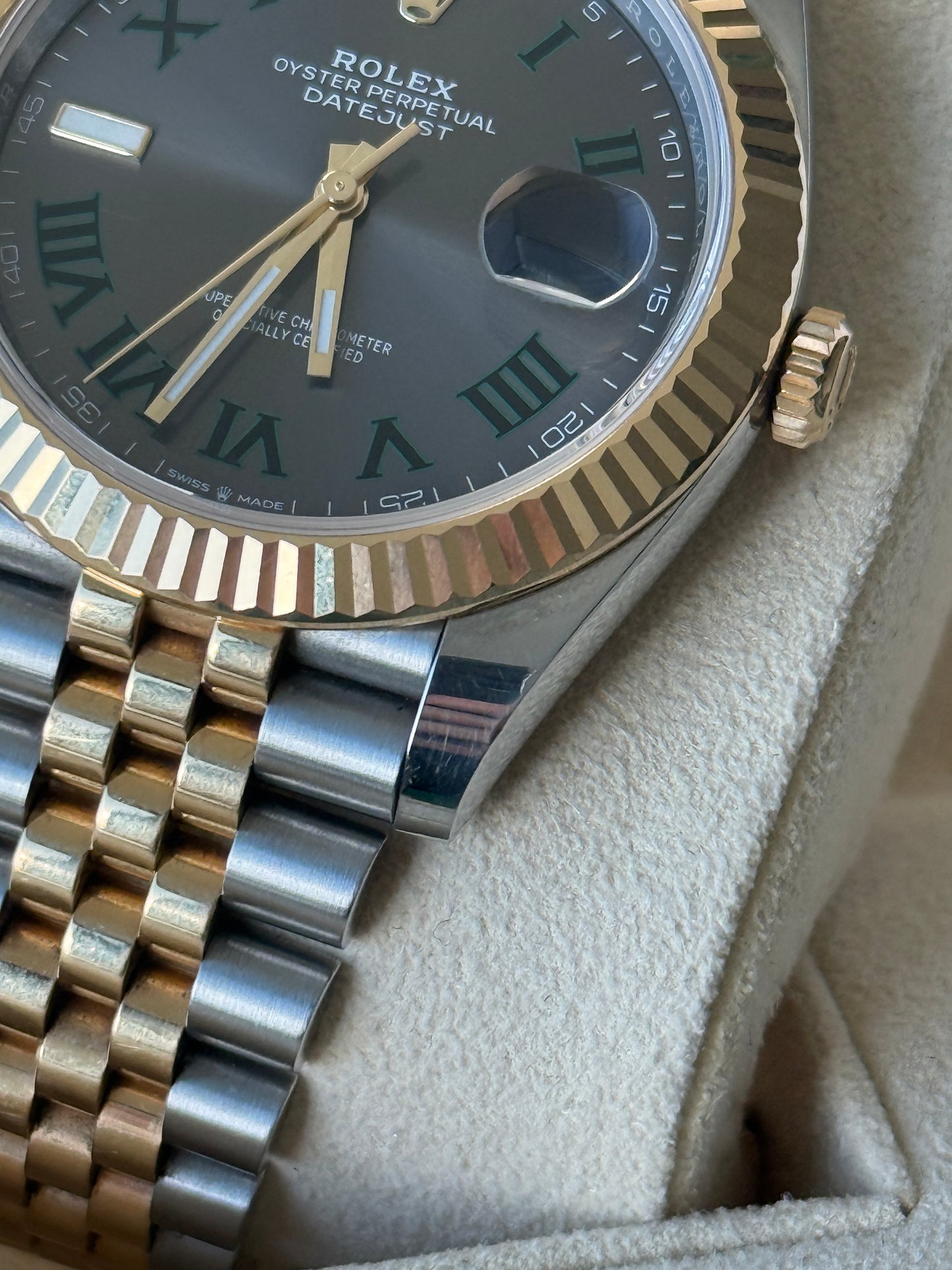 2022 Rolex Datejust Wimbledon Two Tone Yellow Gold 41mm 126333