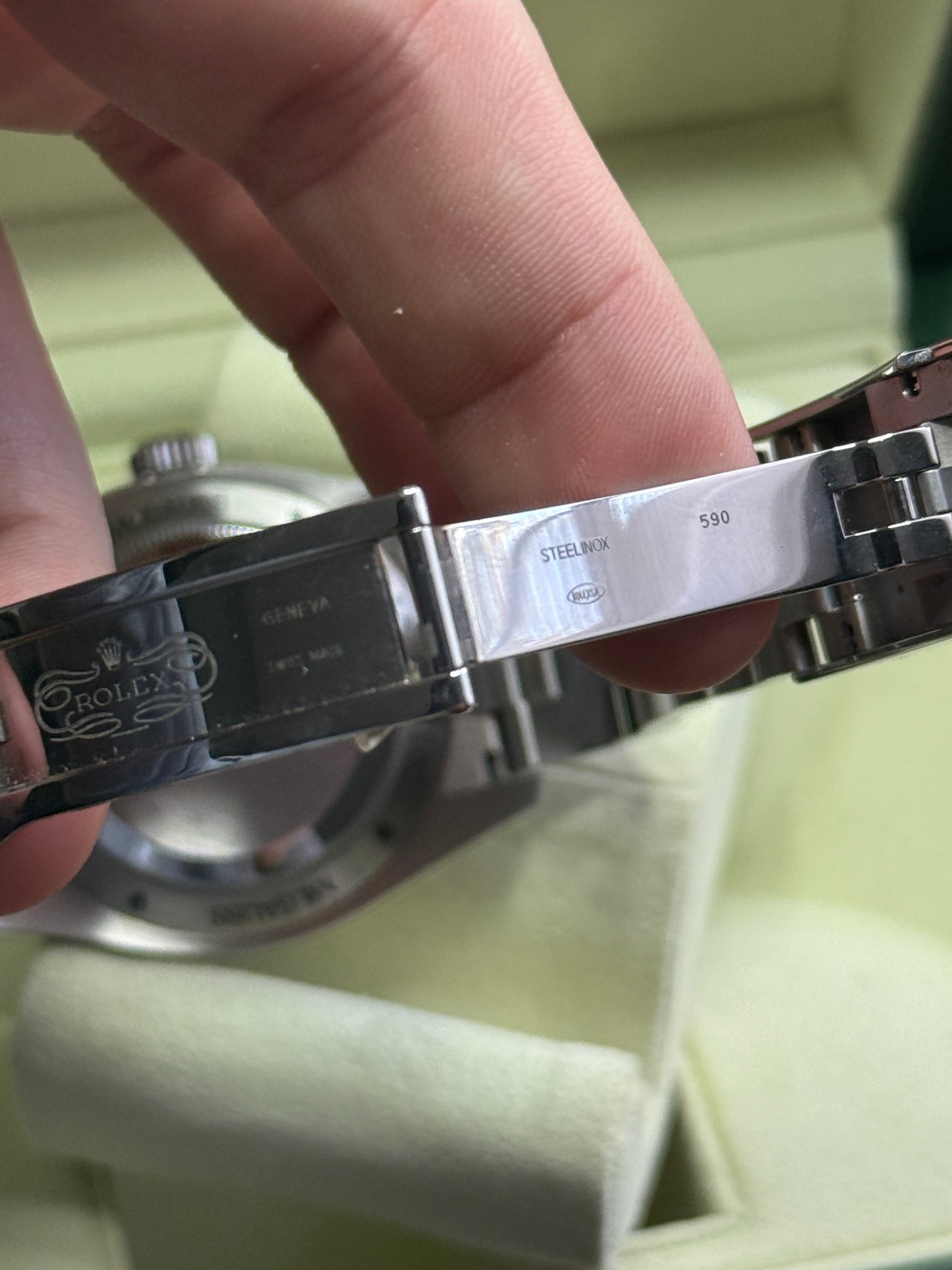 2014 Rolex 40mm Milgaus Black Dial Green Crystal 116400