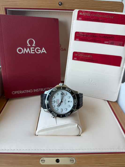 2023 Omega Seamaster 300m White on Black Rubber