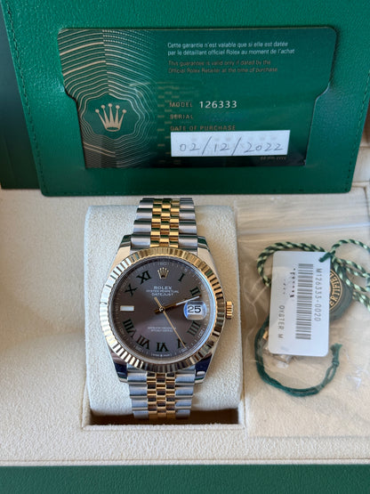 2022 Rolex Datejust Wimbledon Two Tone Yellow Gold 41mm 126333