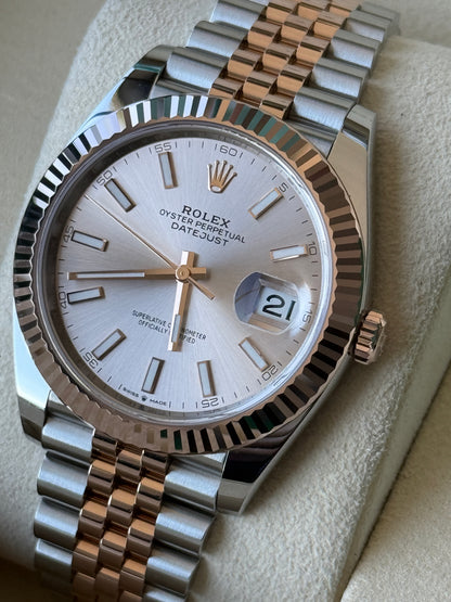 2021 Rolex Datejust Sundust Two Tone Rose Gold 41mm 126331