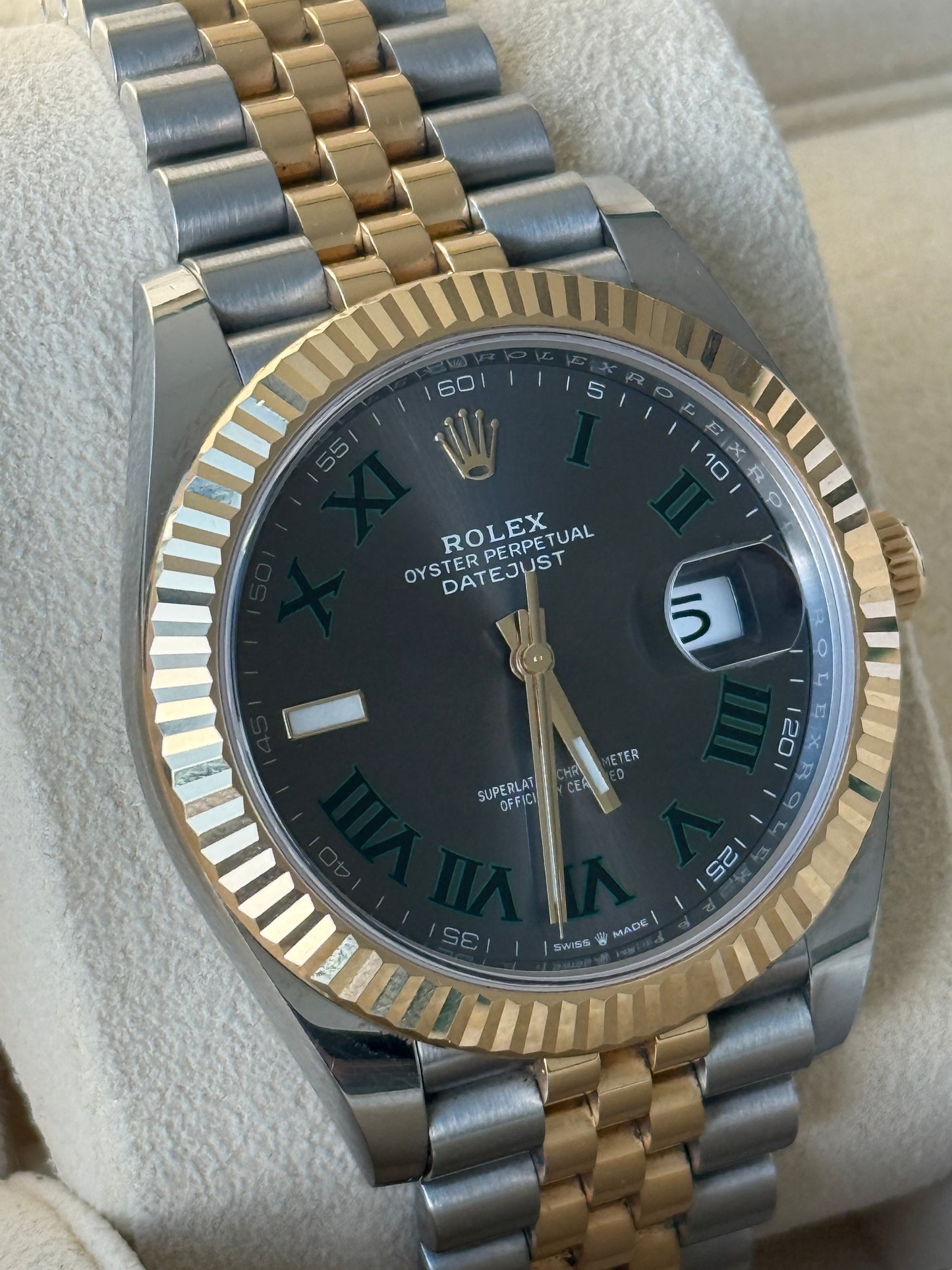 2022 Rolex Datejust Wimbledon Two Tone Yellow Gold 41mm 126333
