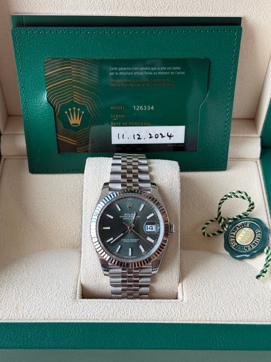 2024 Rolex Datejust Mint Green 41mm 126334