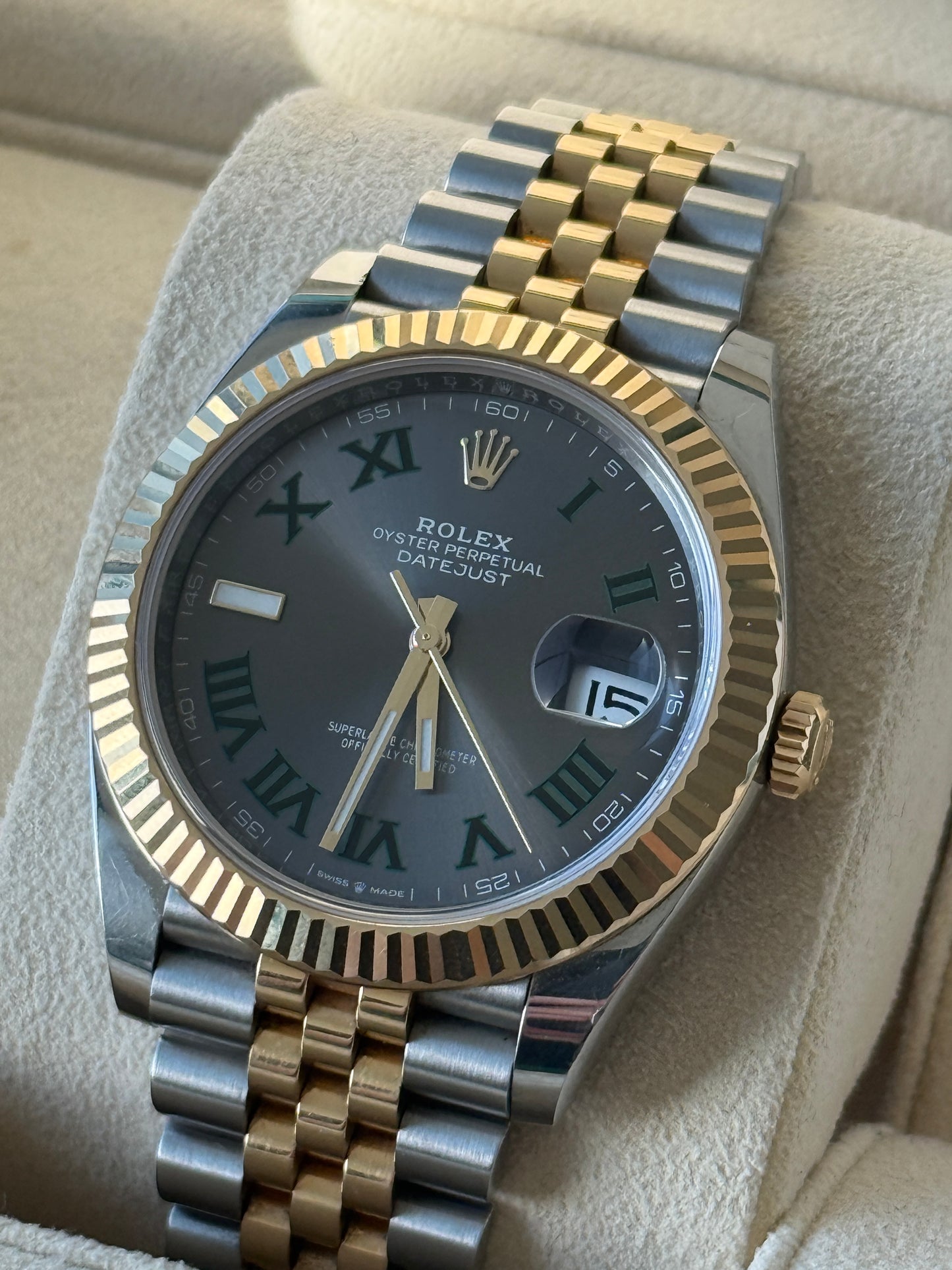 2022 Rolex Datejust Wimbledon Two Tone Yellow Gold 41mm 126333