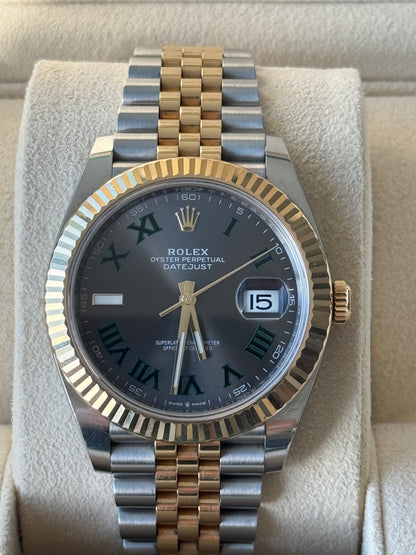 2022 Rolex Datejust Wimbledon Two Tone Yellow Gold 41mm 126333