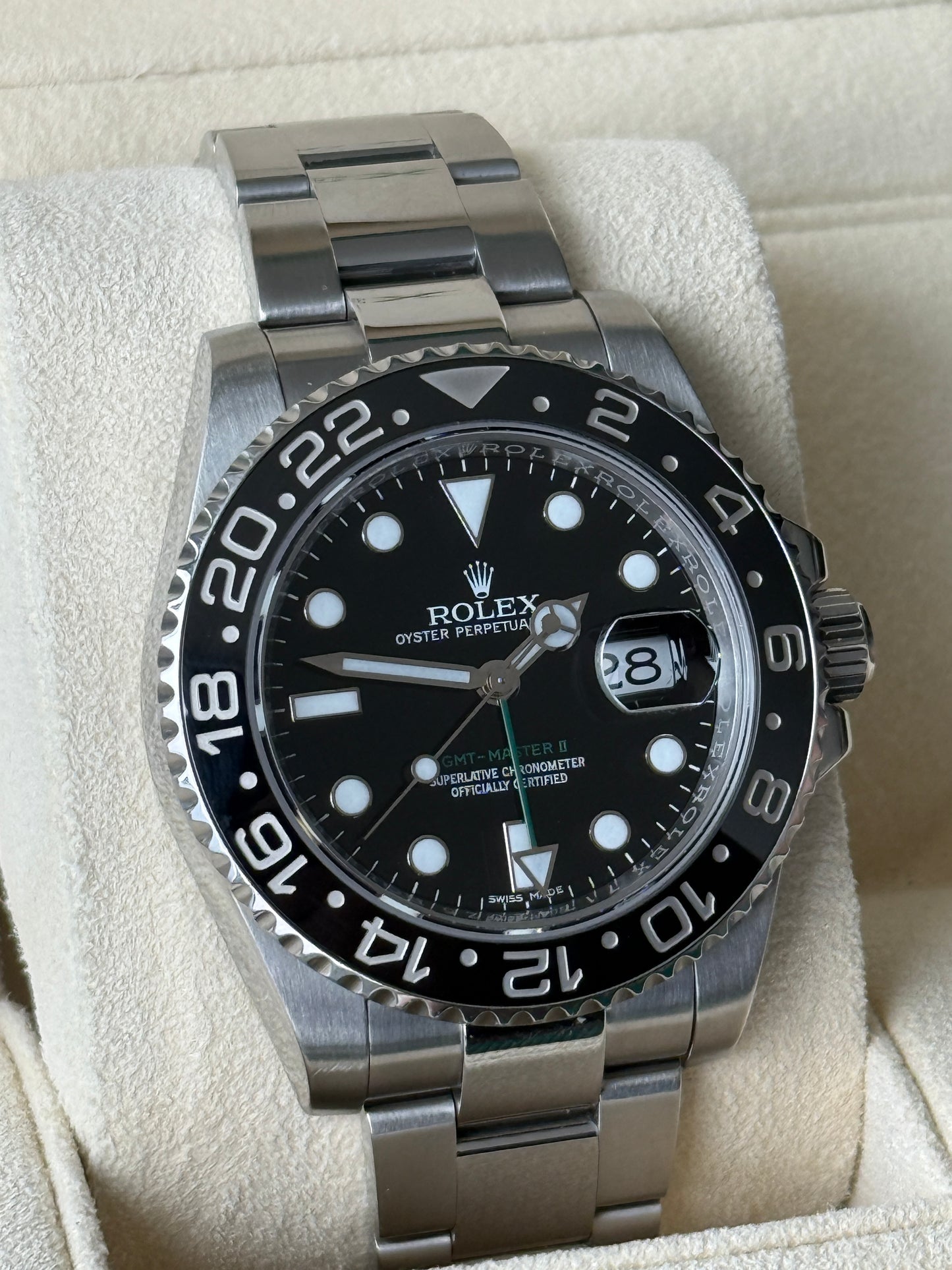 2015 Rolex GMT Master II "Green Arrow" 40mm 116710LN (2025 CPO - Still Under Warranty)