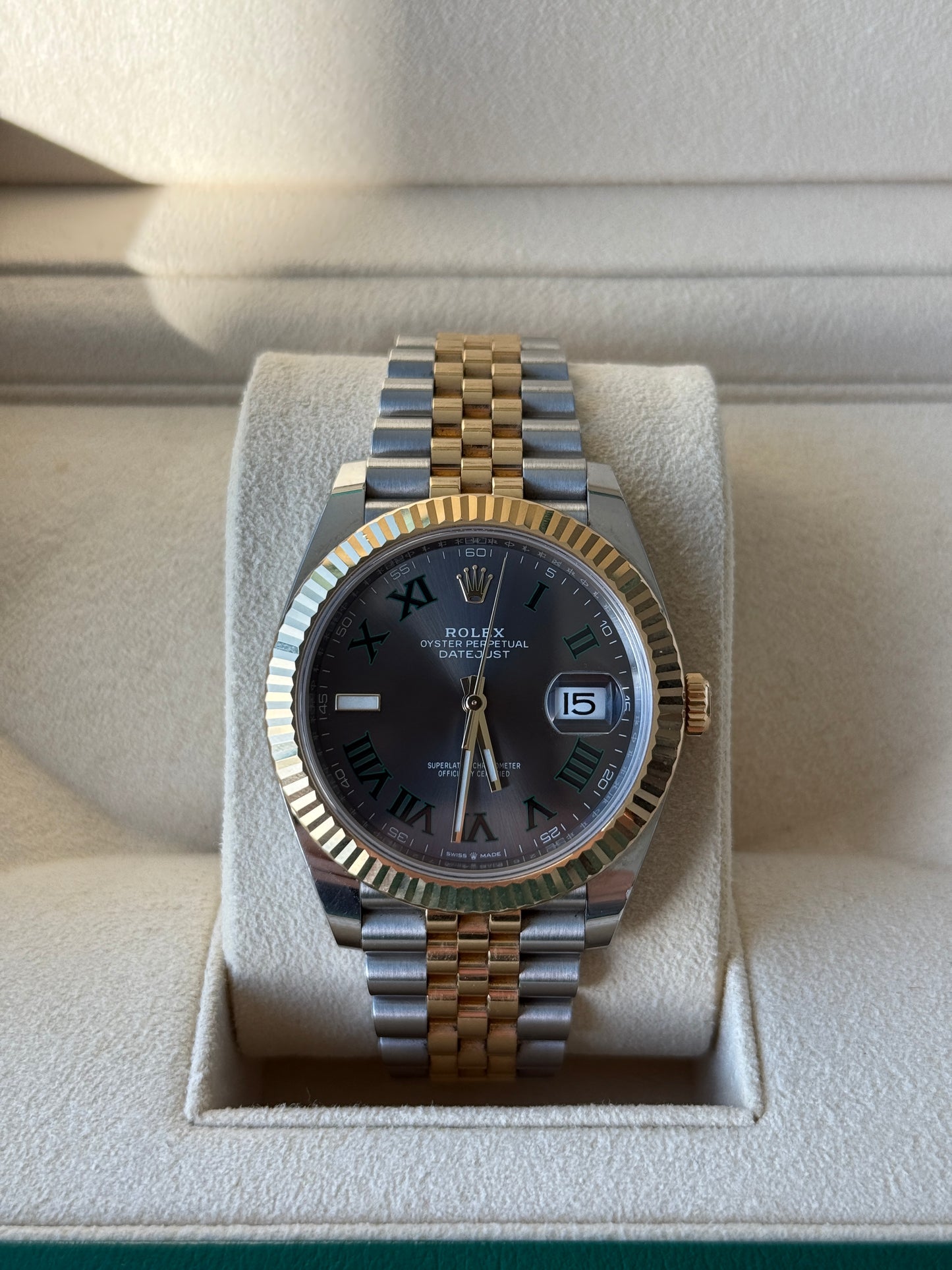 2022 Rolex Datejust Wimbledon Two Tone Yellow Gold 41mm 126333