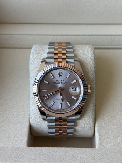 2021 Rolex Datejust Sundust Two Tone Rose Gold 41mm 126331