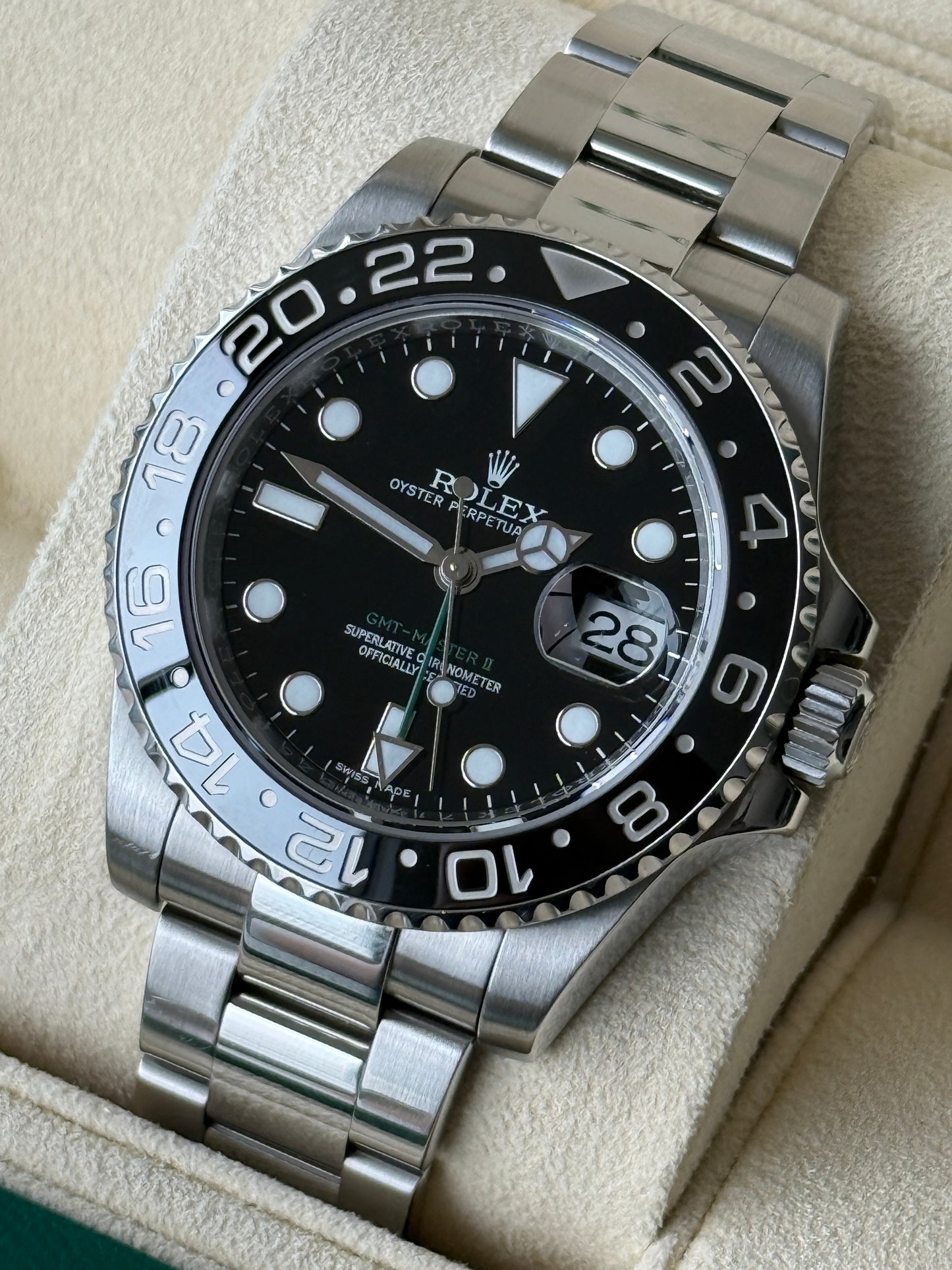 2015 Rolex GMT Master II "Green Arrow" 40mm 116710LN (2025 CPO - Still Under Warranty)