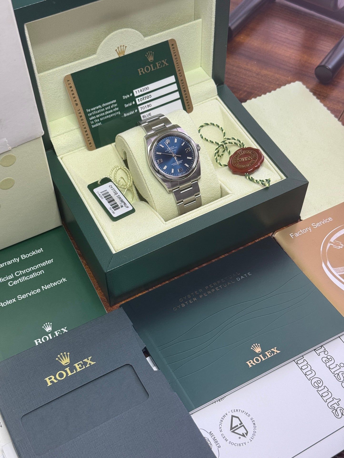 2012 Rolex 34mm Oyster Perpetual Air King 114200