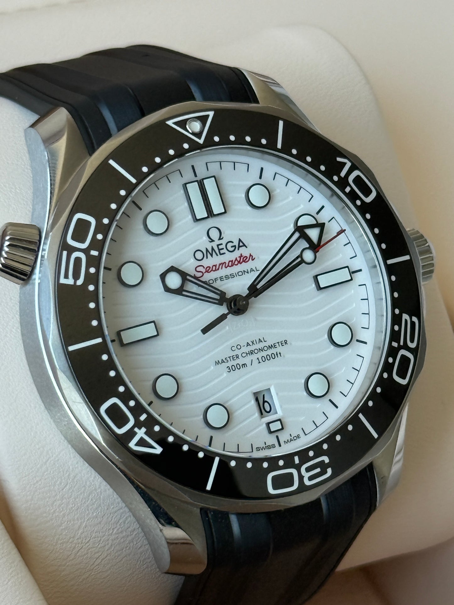 2023 Omega Seamaster 300m White on Black Rubber