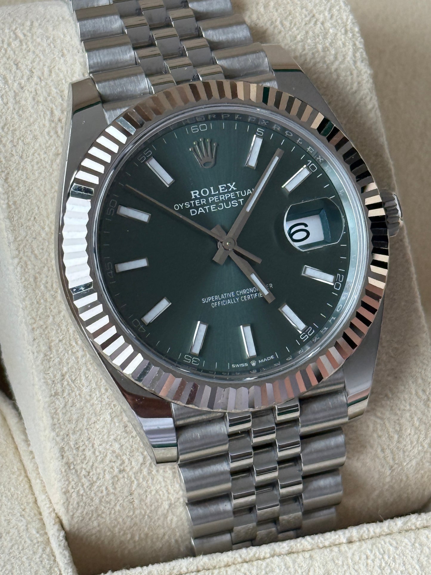 2023 Rolex Datejust Mint Green 41mm 126334