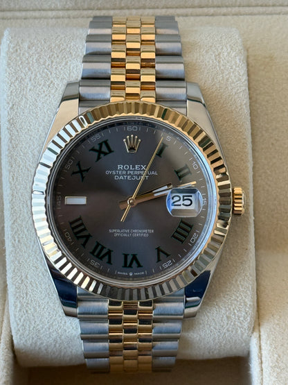 2022 Rolex Datejust Wimbledon Two Tone Yellow Gold 41mm 126333