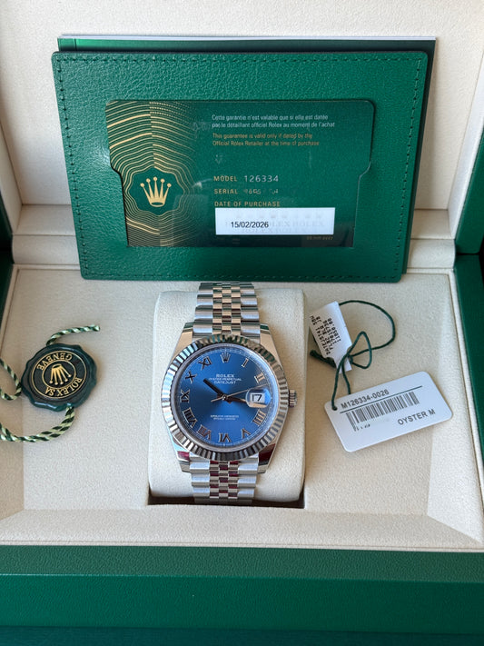 2026 Rolex Datejust Blue Azzuro 41mm 126334