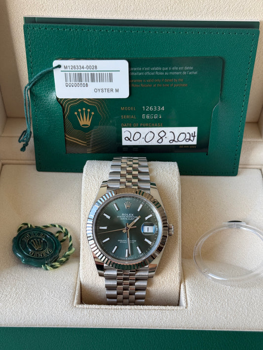 2024 Rolex Datejust Mint Green 41mm 126334