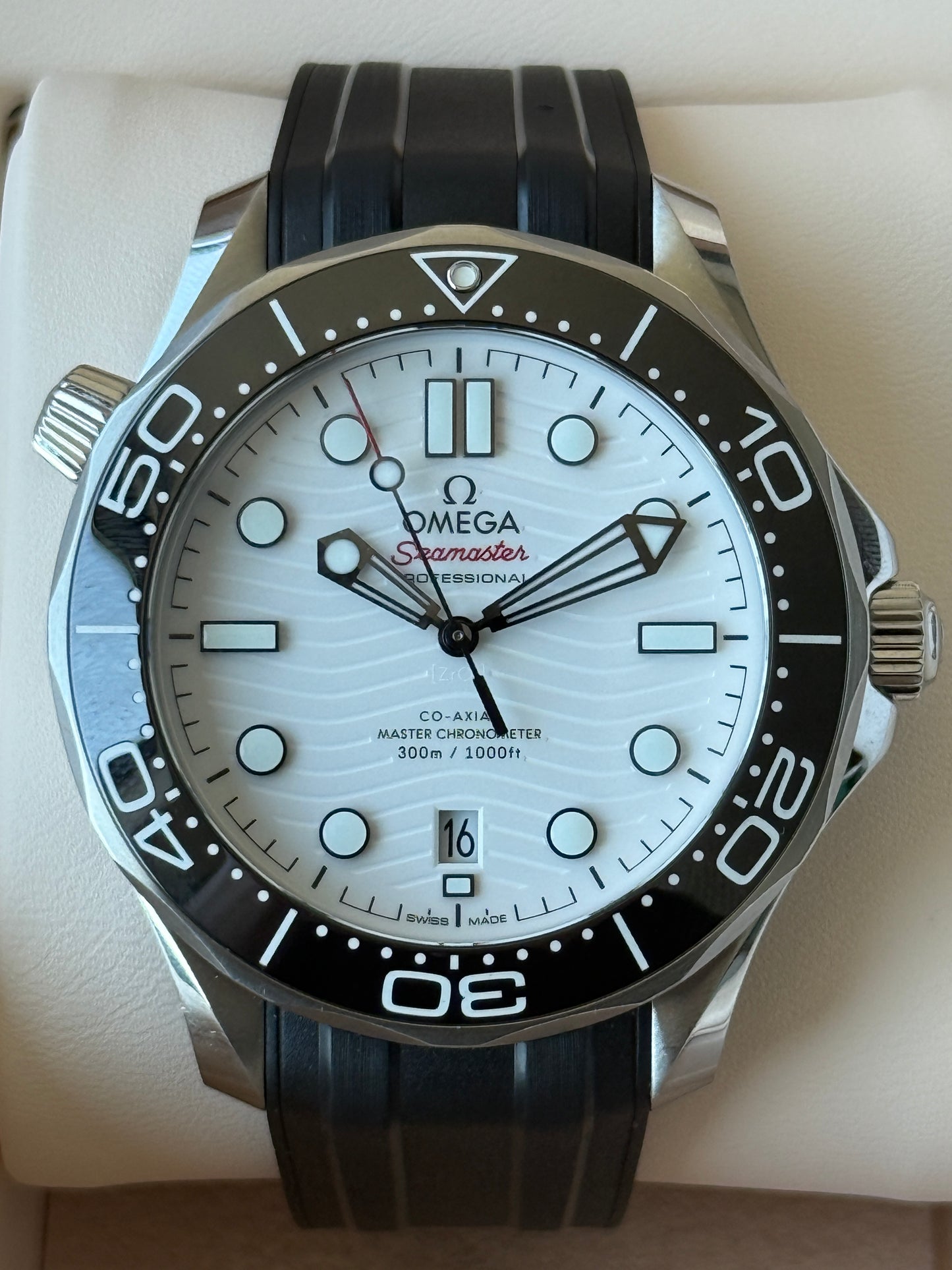 2023 Omega Seamaster 300m White on Black Rubber